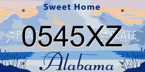 0545XZ Alabama License Plate