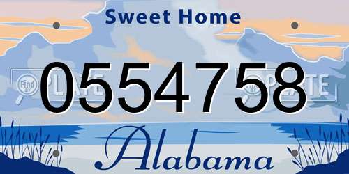 0554758 Alabama License Plate
