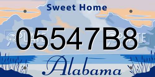 05547B8 Alabama License Plate