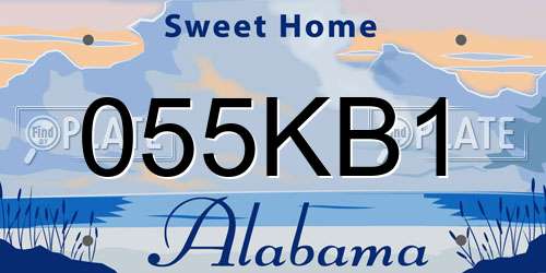 055KB1 Alabama License Plate