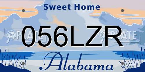 056LZR Alabama License Plate