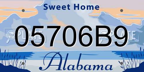 05706B9 Alabama License Plate