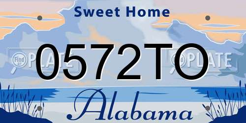 0572TO Alabama License Plate