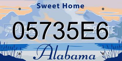 05735E6 Alabama License Plate