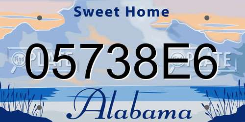 05738E6 Alabama License Plate
