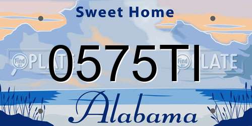 0575TI Alabama License Plate