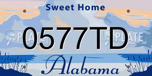 0577TD Alabama License Plate