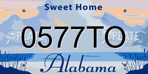 0577TO Alabama License Plate