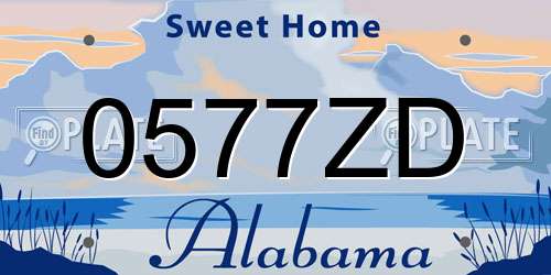 0577ZD Alabama License Plate