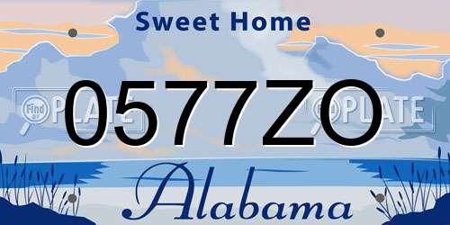 0577ZO Alabama License Plate