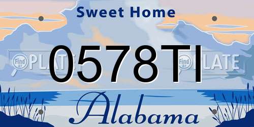 0578TI Alabama License Plate