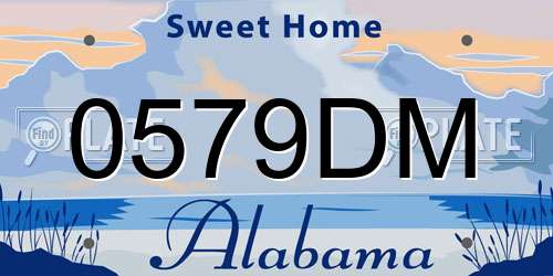 0579DM Alabama License Plate