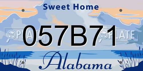 057B71 Alabama License Plate