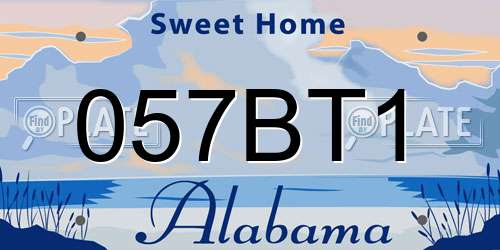 057BT1 Alabama License Plate