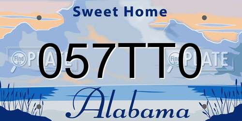 057TT0 Alabama License Plate