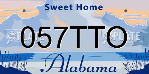 057TTO Alabama License Plate