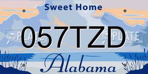 057TZD Alabama License Plate