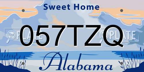 057TZQ Alabama License Plate