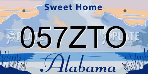 057ZTO Alabama License Plate
