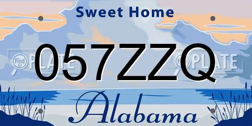 057ZZQ Alabama License Plate