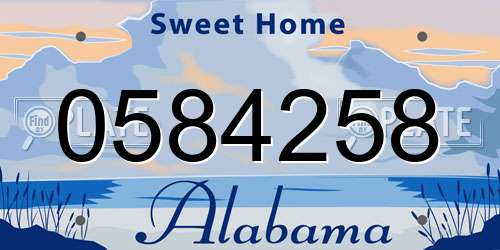 0584258 Alabama License Plate