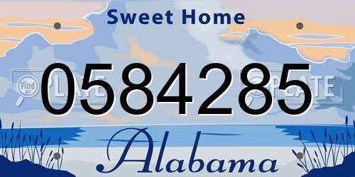 0584285 Alabama License Plate
