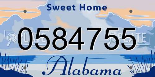 0584755 Alabama License Plate