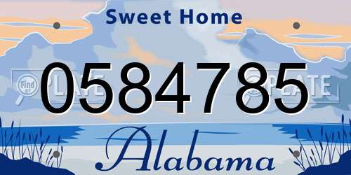 0584785 Alabama License Plate