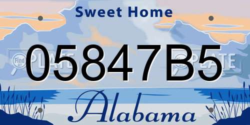 05847B5 Alabama License Plate