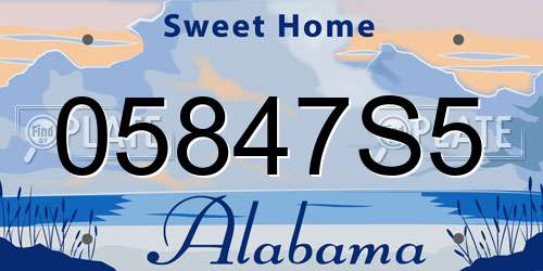 05847S5 Alabama License Plate