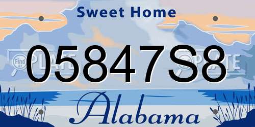05847S8 Alabama License Plate