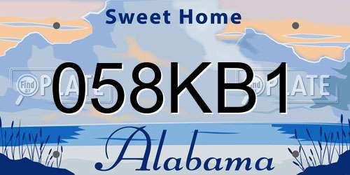 058KB1 Alabama License Plate