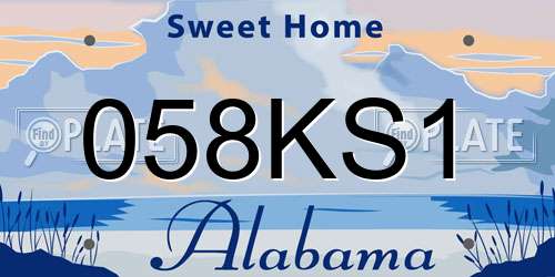 058KS1 Alabama License Plate