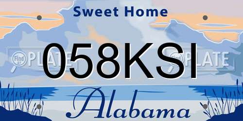 058KSI Alabama License Plate