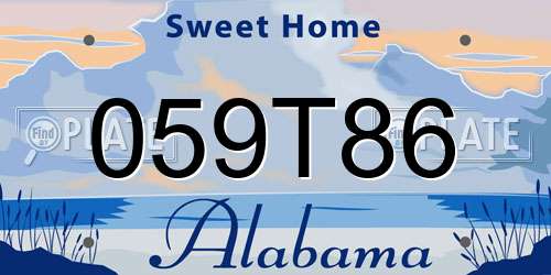 059T86 Alabama License Plate