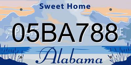 05BA788 Alabama License Plate