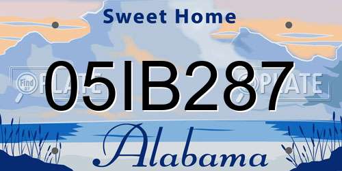05IB287 Alabama License Plate