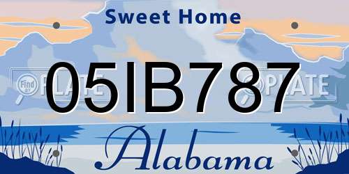 05IB787 Alabama License Plate