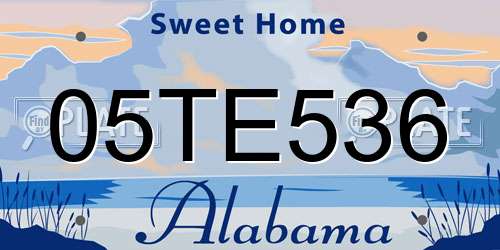 05TE536 Alabama License Plate