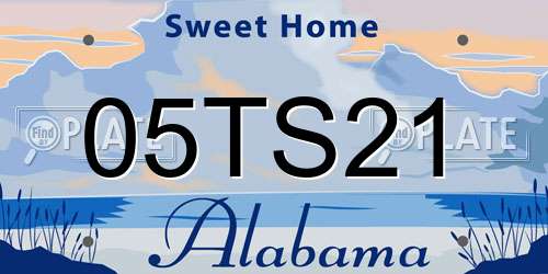 05TS21 Alabama License Plate
