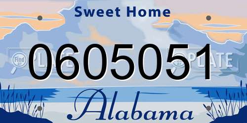 0605051 Alabama License Plate