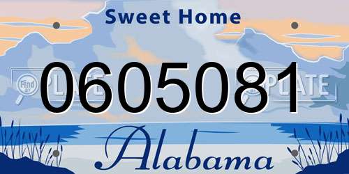 0605081 Alabama License Plate