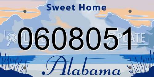 0608051 Alabama License Plate