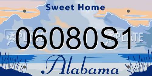 06080S1 Alabama License Plate