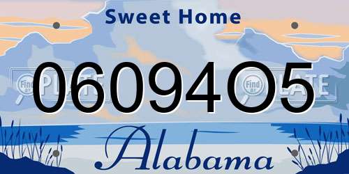 06094O5 Alabama License Plate