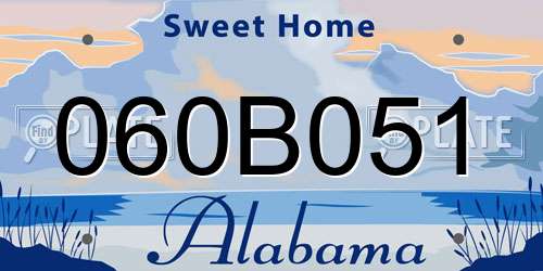 060B051 Alabama License Plate