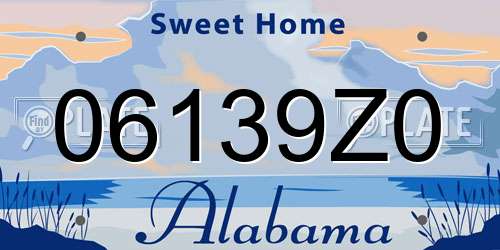 06139Z0 Alabama License Plate