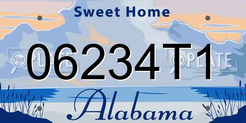 06234T1 Alabama License Plate