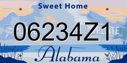 06234Z1 Alabama License Plate