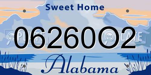 06260O2 Alabama License Plate